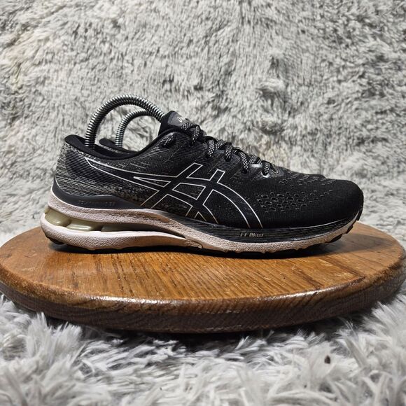 AsicsGel Kayano 28 Womens Size 8 Athletic Running Shoes Black/White Sneakers - Picture 12 of 13